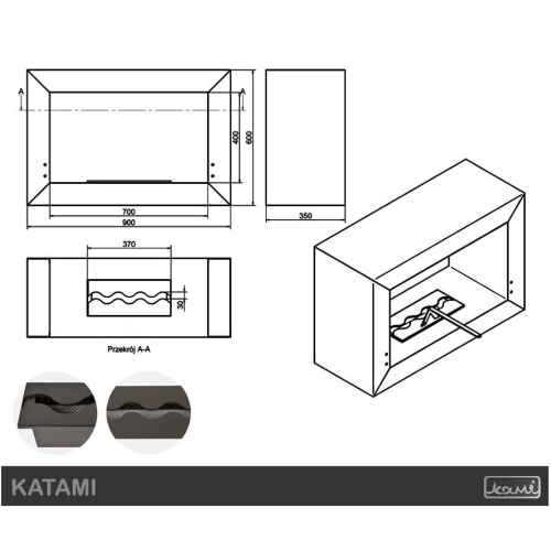 Напольный биокамин Kami Katami
