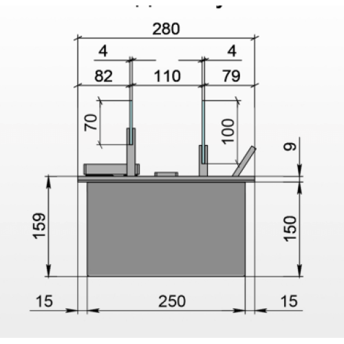 Биокамин Slider glass 600