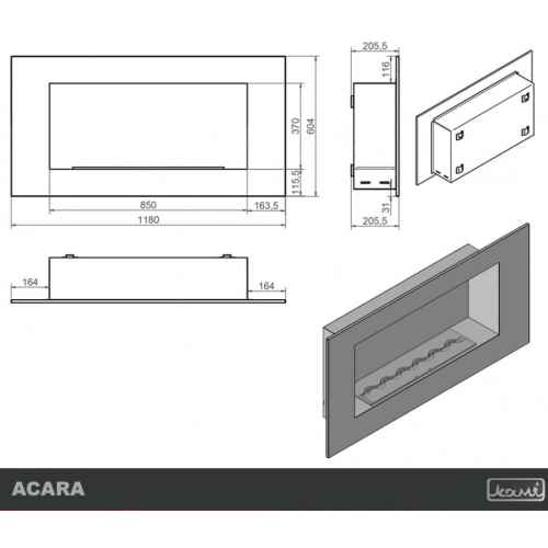 Біокамін настінний Kami Acara Slim