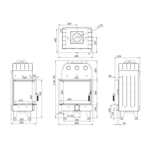 Кутовий камін BOKAR 655047 L 14,5 кВт, біла кераміка
