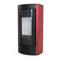 Стальная печь Defro Home ORTI, красный, 9 кВт