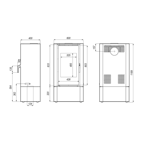 Печь камин Defro Home SOLUM LOG серая