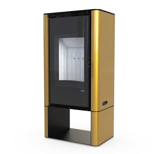 Печь камин Defro Home SOLUM LOG, золотой