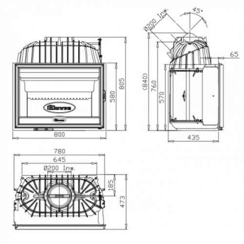 Камінна топка Dovre 2180 CBS/B