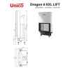 Камин с большой дверцей Unico DRAGON 6 XXL Modern Lift 12кВт