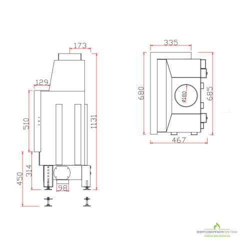Камін Unico DRAGON 2B XL Modern Standard 12кВт