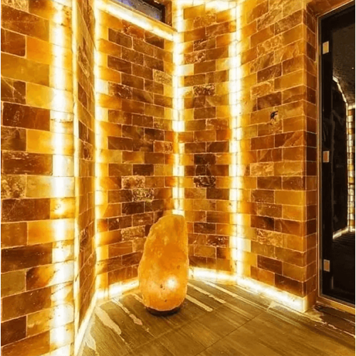 Плитка с пропилом 10x10x2,5 см из гималайской соли