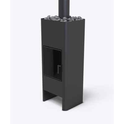 Дровяная печь Unico TIMO STEEL, black
