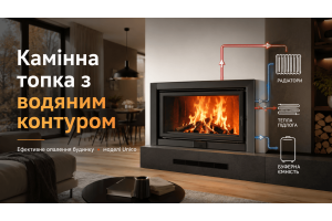Каминная топка с водяным контуром для отопления дома