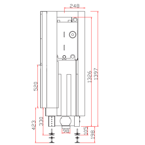 Камін з кутовим склом Unico NEMO 2B XL Raster Lift