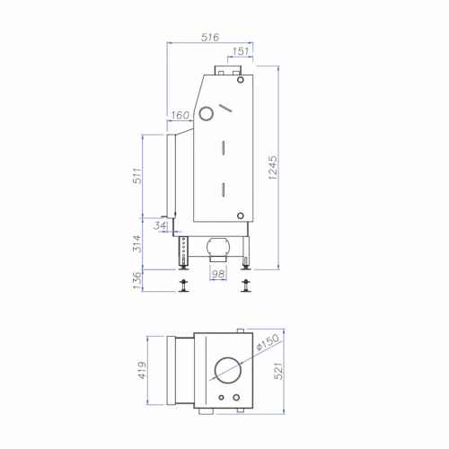 Камин с водяным контуром Unico NEMO 8 Modern Standard 12кВт