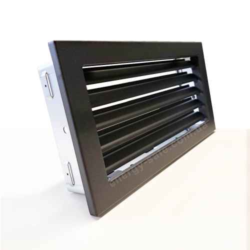 Решітка VENTLAB 325x170 мм з нерухомими жалюзі чорна