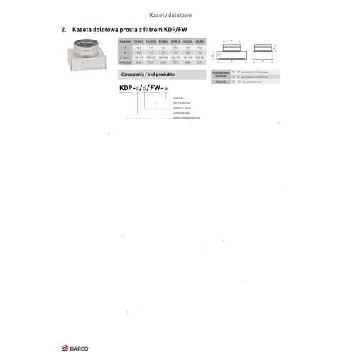 Касета-адаптер з фільтром KDPF, 175х245 мм, Ø100мм