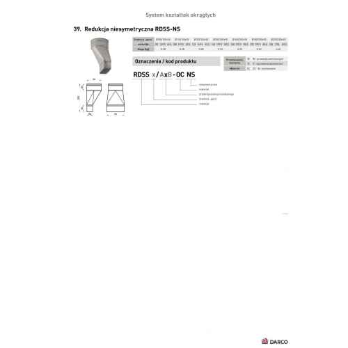 Редукция несимметричная Darco RDSS125/150x50