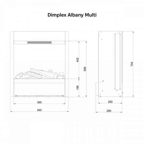 Электрокамин Dimplex Albany Multi — паровой камин с эффектом живого пламени Opti-Myst