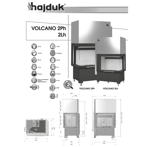 Каминная топка Hajduk Volcano 2Lh