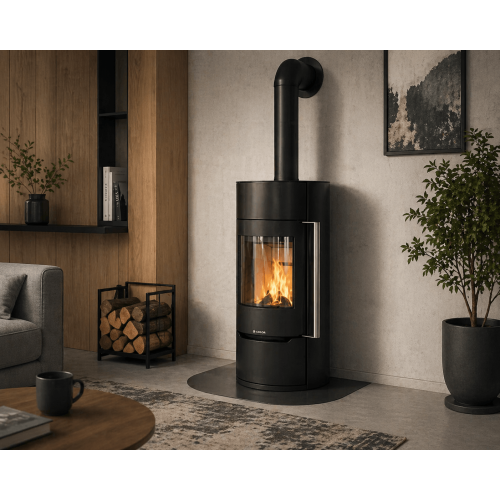 Камин-печь на дровах Color Stove Si_7 L BLACK STEEL
