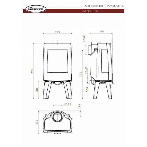 Чугунная печь Dovre Sense 103
