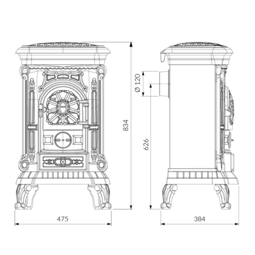 Чугунная печь KawMet P9 ECO, 8кВт 